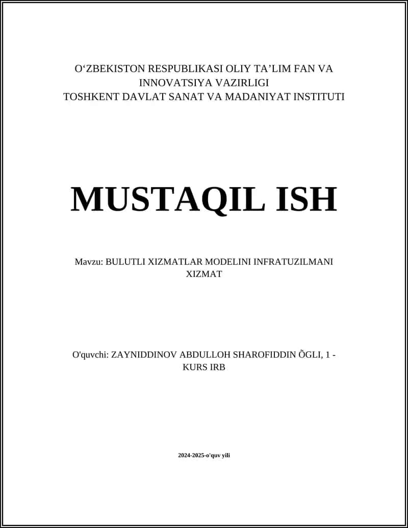 Bulutli xizmatlar modellari