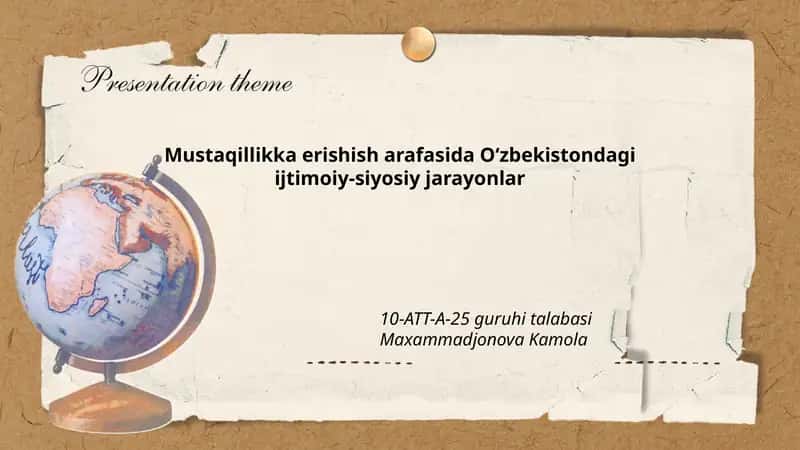 Oʻzbekistondagi Ijtimoiy-Siyosiy jarayonlar