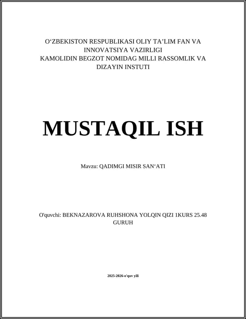 QADIMGI MISIR SAN'ATI