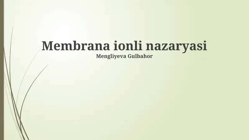 Membrana ionli nazaryasi