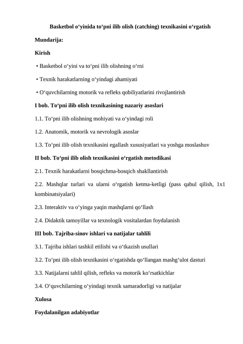 Basketbol o’yinida To‘pni ilib olish texnikasi