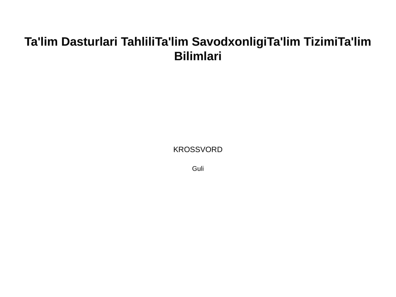 Ta’lim dasturlarini amalga oshirish samaradorligini baholash
