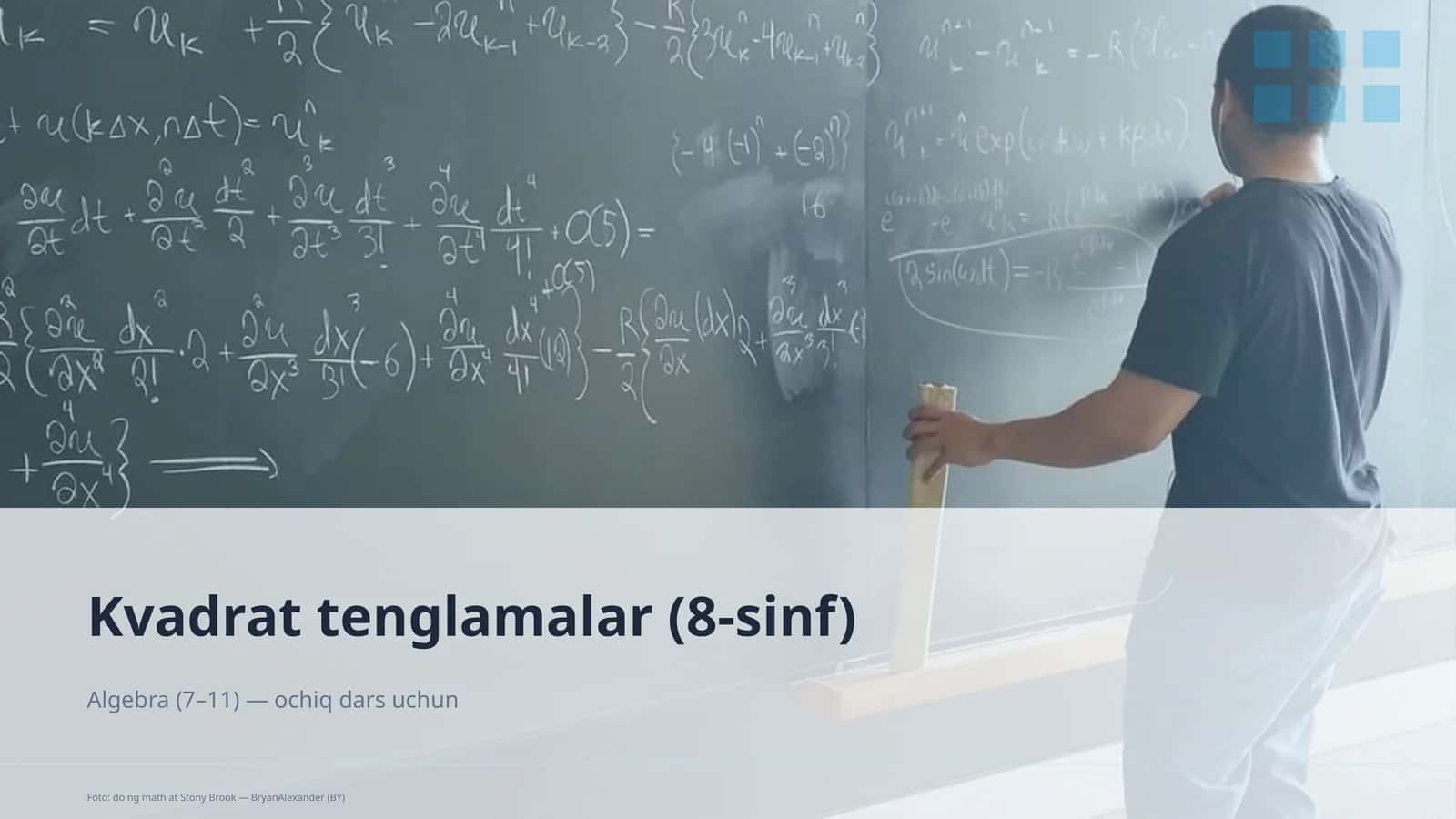 Kvadrat tenglamalar (8-sinf)