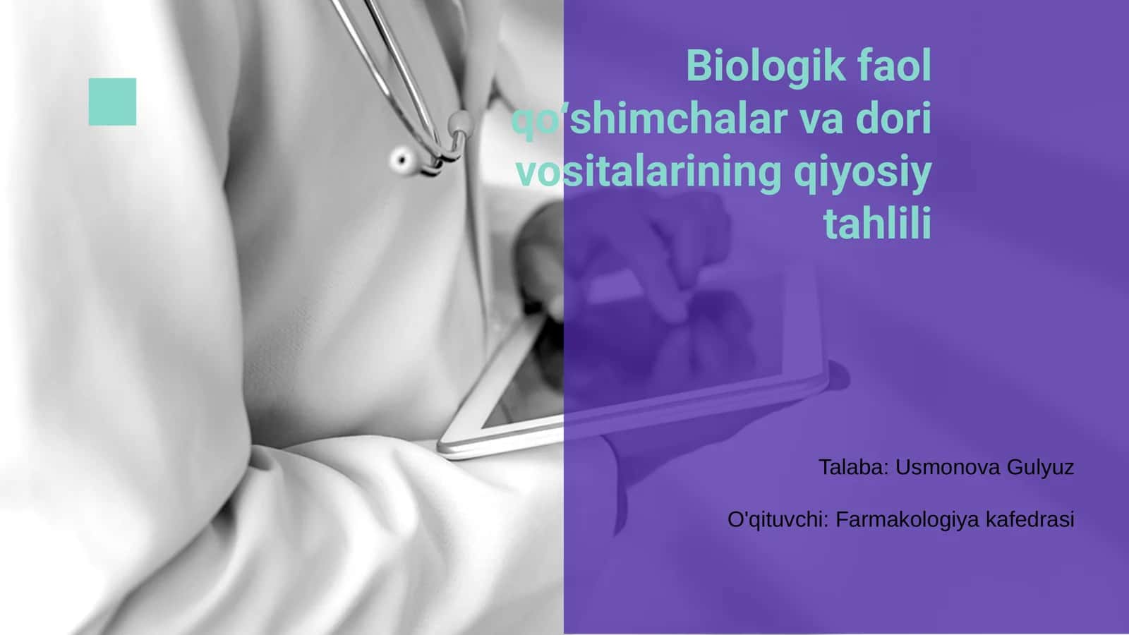 Biologik faol qo'shimchalar va dori vositalarining qiyosiy tahlili
