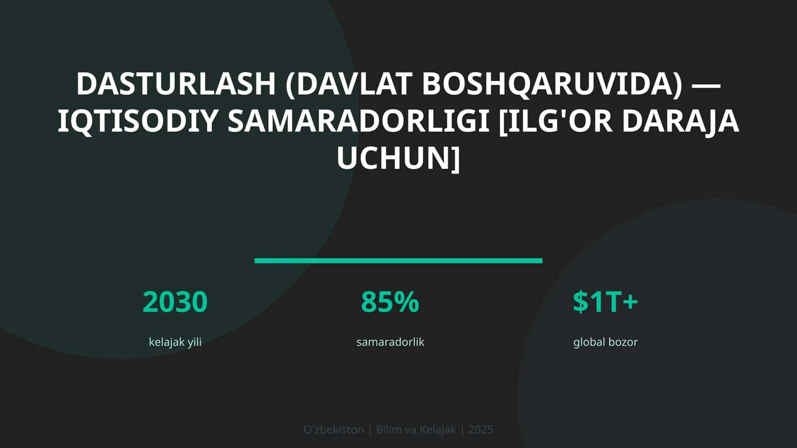 Dasturlash (davlat boshqaruvida) — iqtisodiy samaradorligi [ilg'or daraja uchun]
