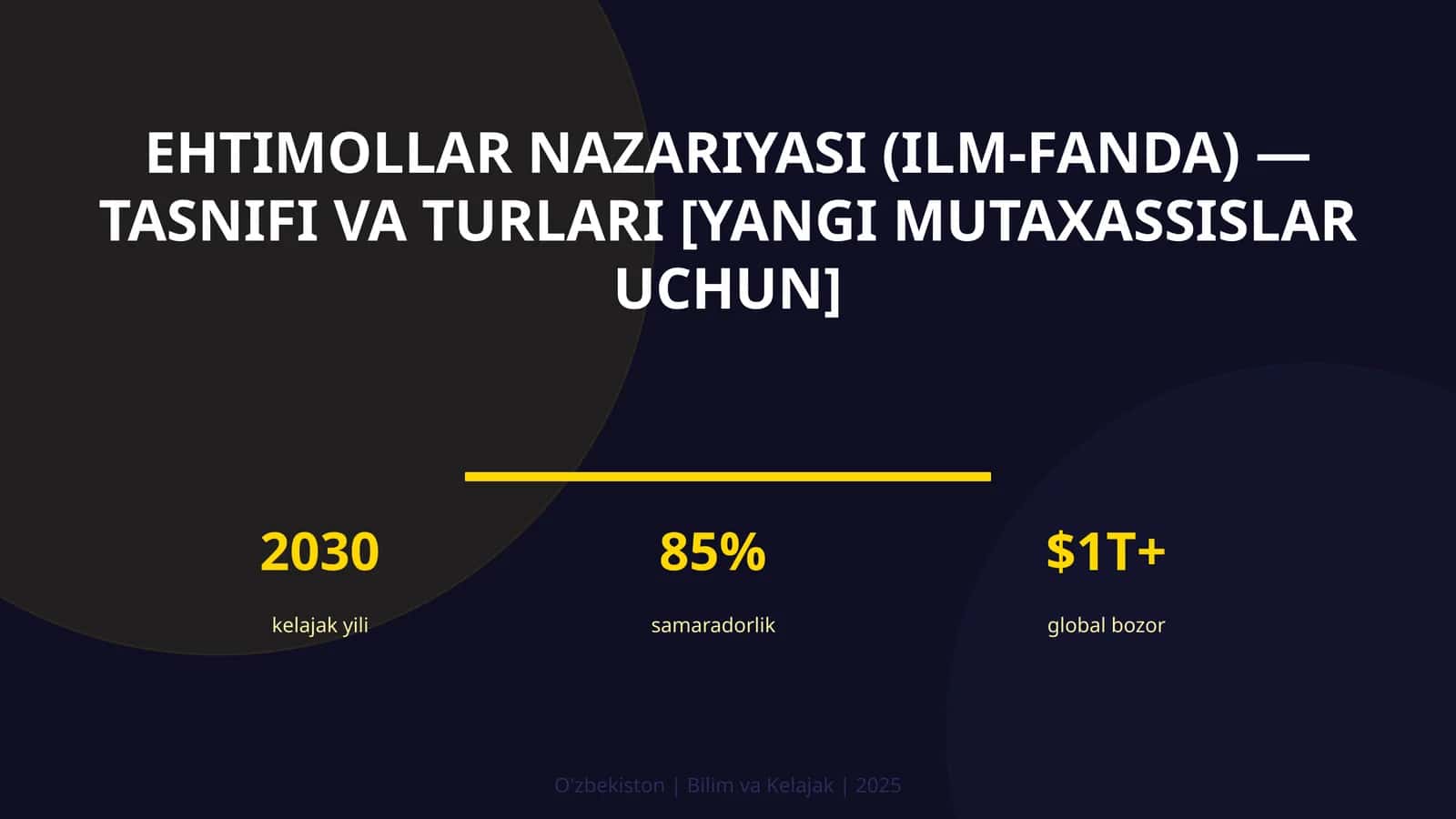 Ehtimollar nazariyasi (ilm-fanda) — tasnifi va turlari [yangi mutaxassislar uchun]