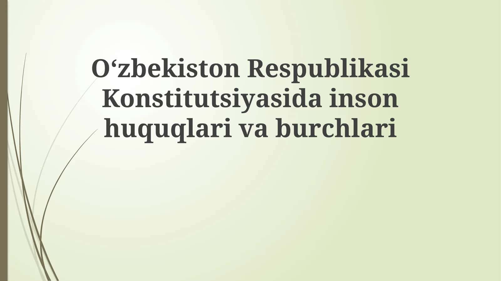 Oʻzbekiston Respublikasi Konstitutsiyasida inson huquqlari va burchlari
