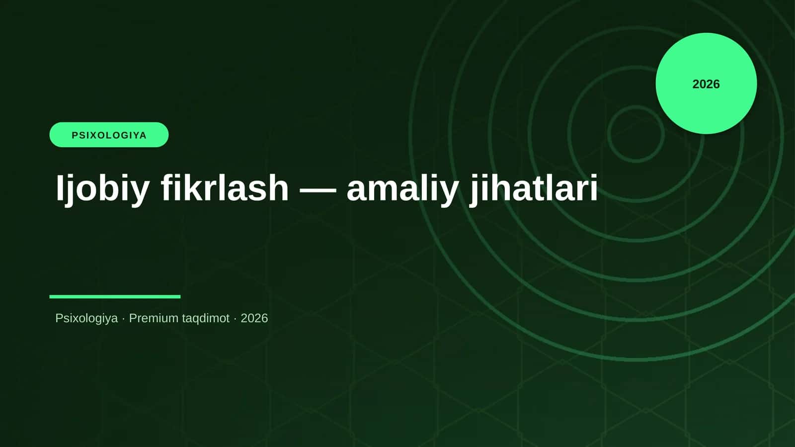 Ijobiy fikrlash — amaliy jihatlari