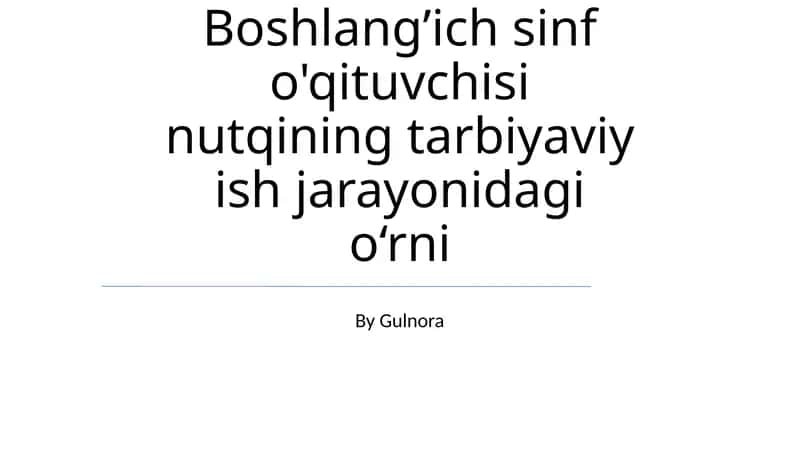 Nutqning oʻquv jarayonida muloqot madaniyati va samarali taʼlim
