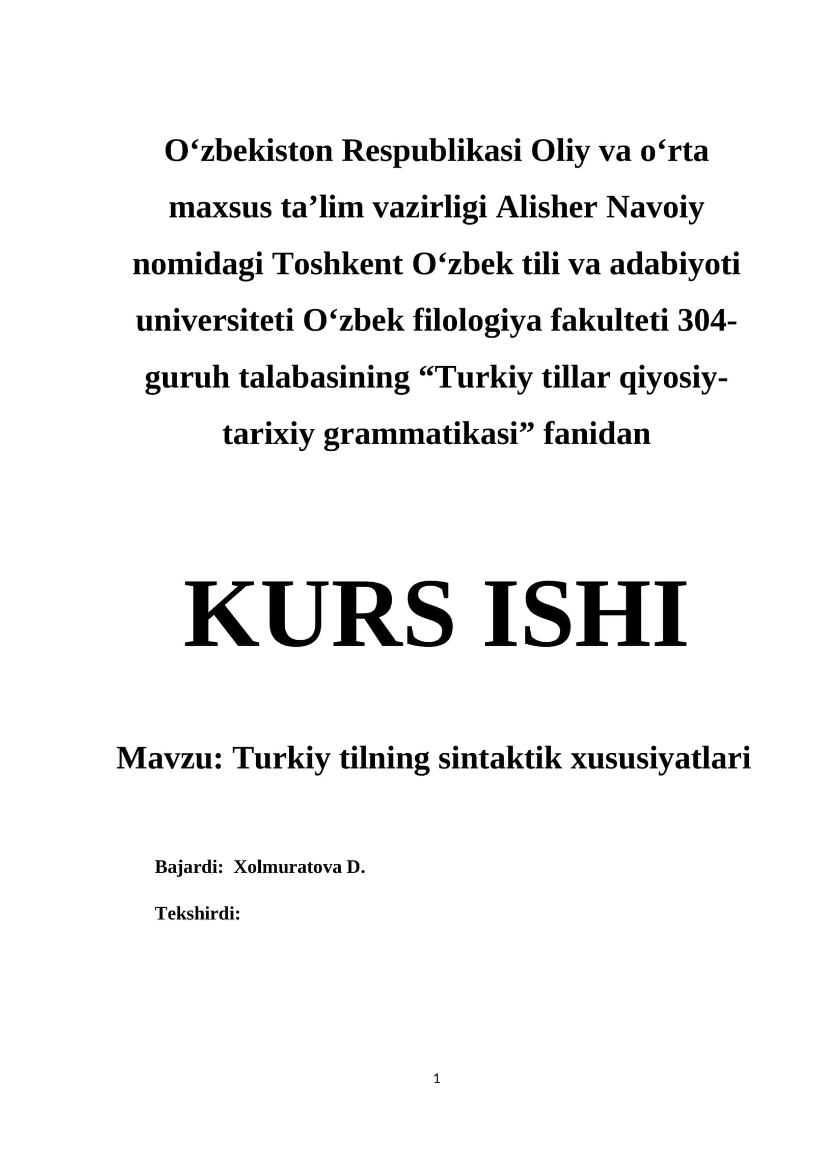 Turkiy tillar qiyosiy-tarixiy grammatikasi