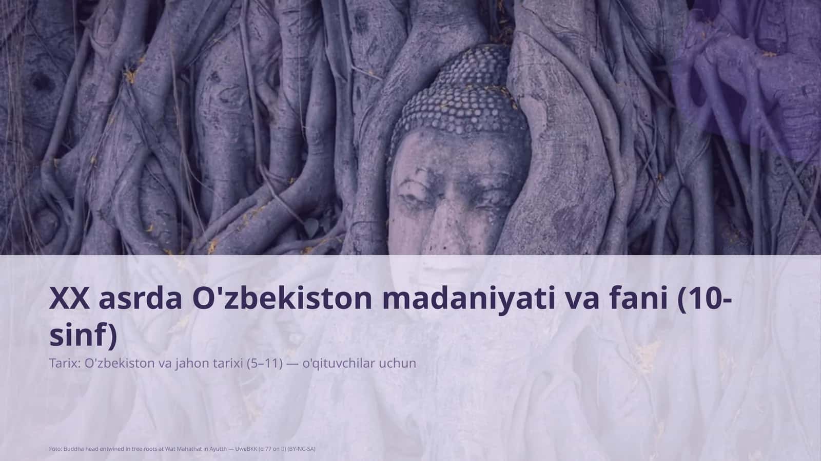 XX asrda O'zbekiston madaniyati va fani (10-sinf)