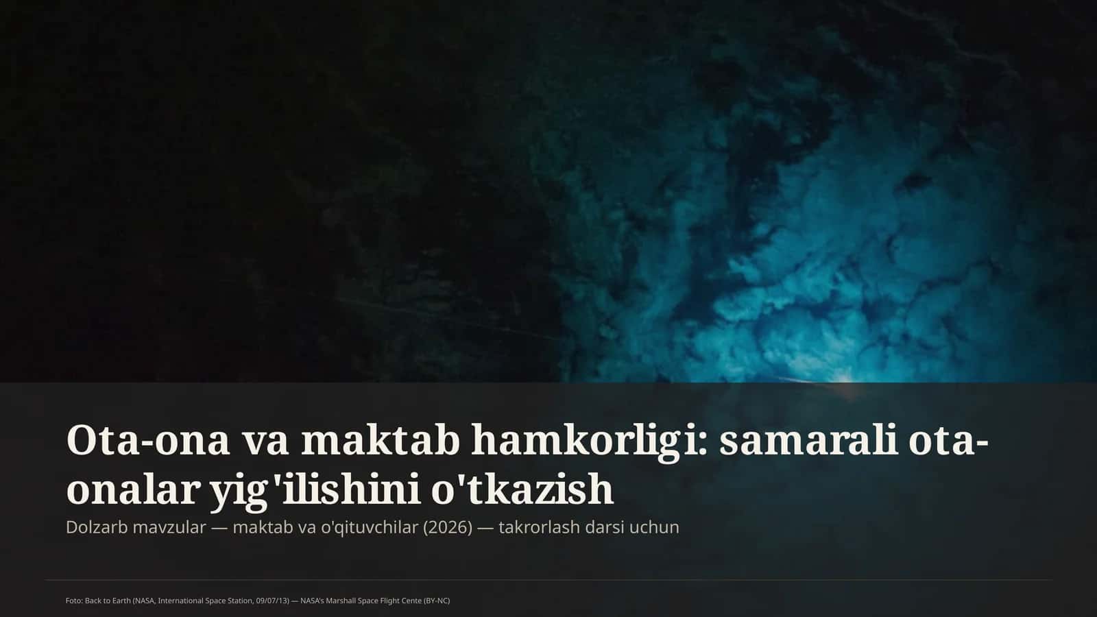 Dolzarb mavzular — maktab va o'qituvchilar (2026) — takrorlash darsi uchun