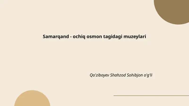 Registon maydoni: ochiq osmon tagidagi muzey sifatida