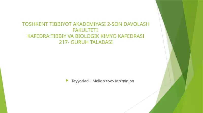 Tamakidagi benzopirenni o'pkada neoplastik jarayonlar rivojlanishidagi ahamiyati