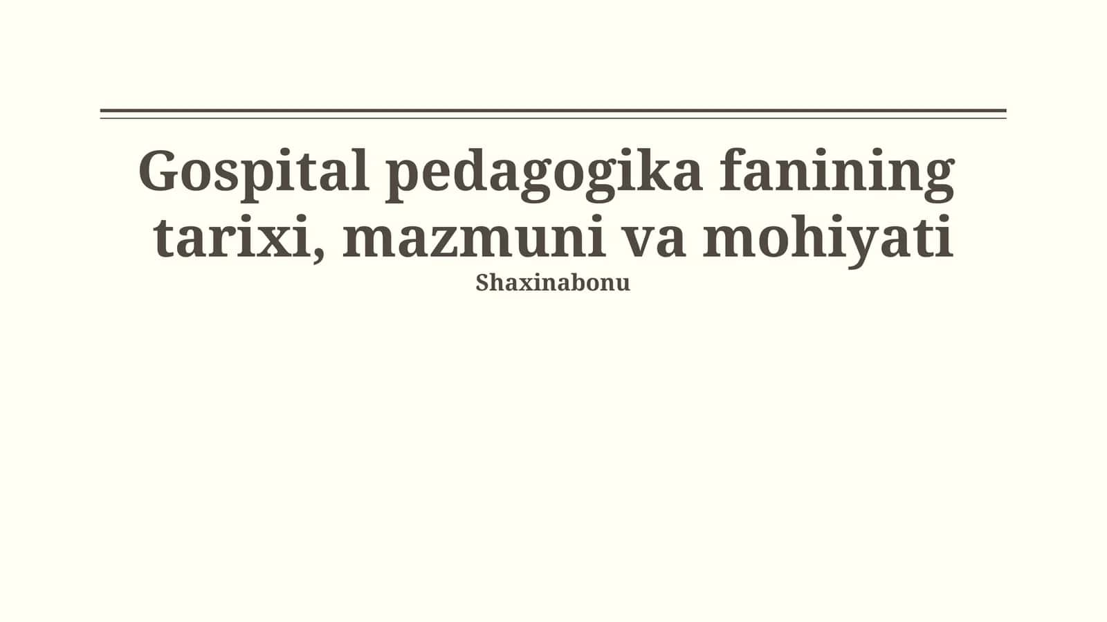 Kasalxona pedagogikasi