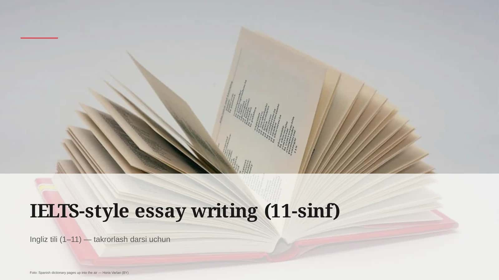IELTS-style essay writing (11-sinf)