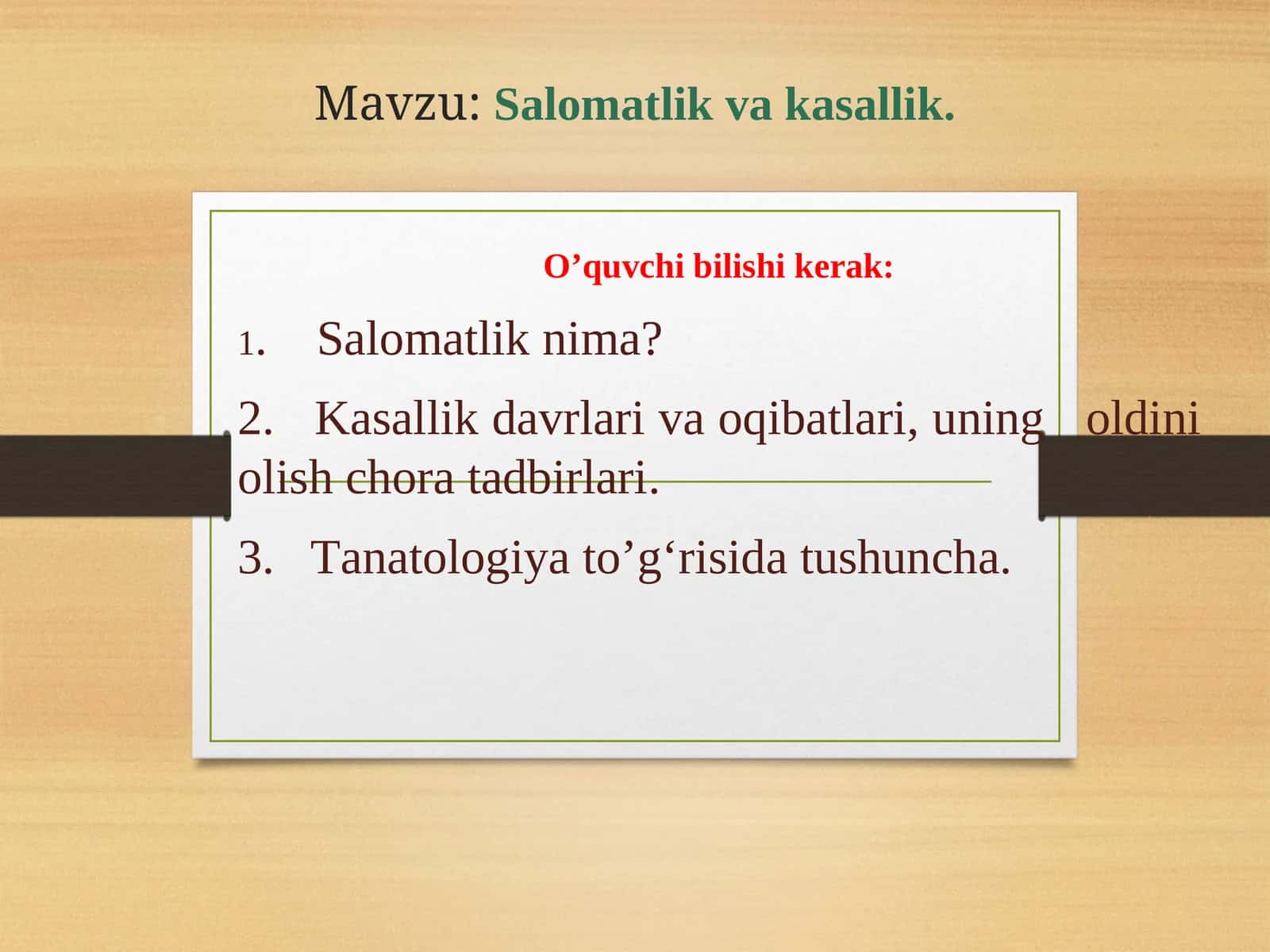 Salomatlik va kasallik
