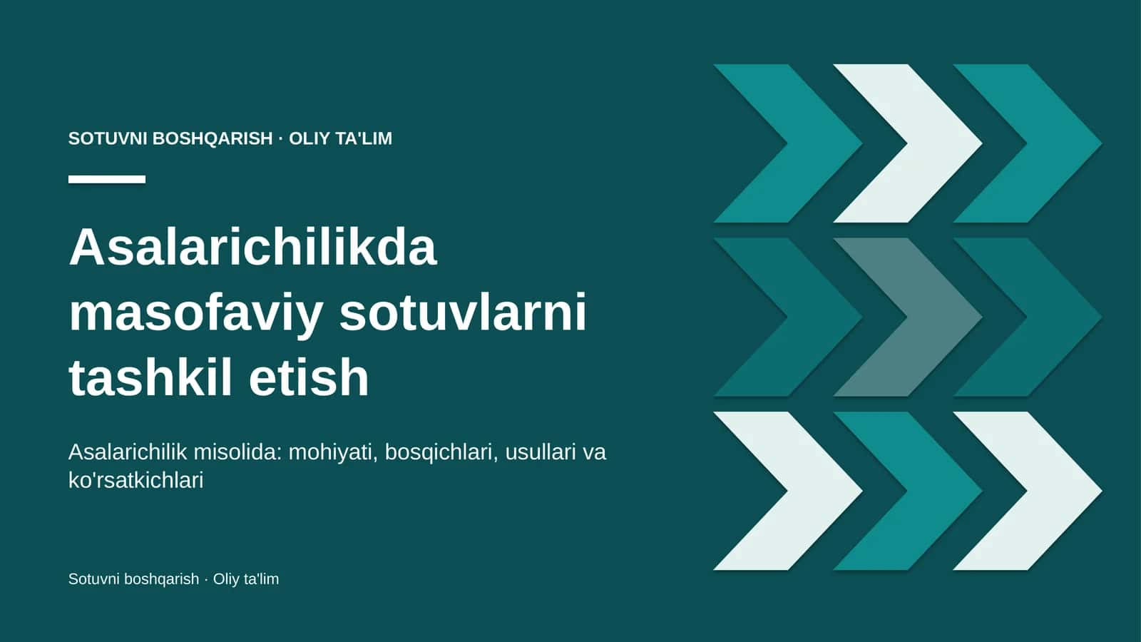 Asalarichilikda masofaviy sotuvlarni tashkil etish