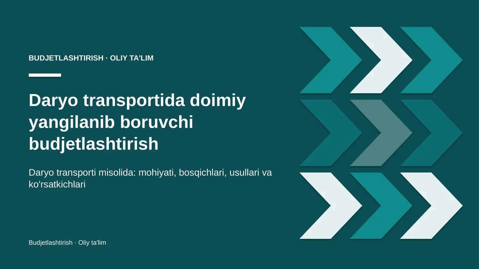 daryo transportida doimiy yangilanib boruvchi budjetlashtirish 3490