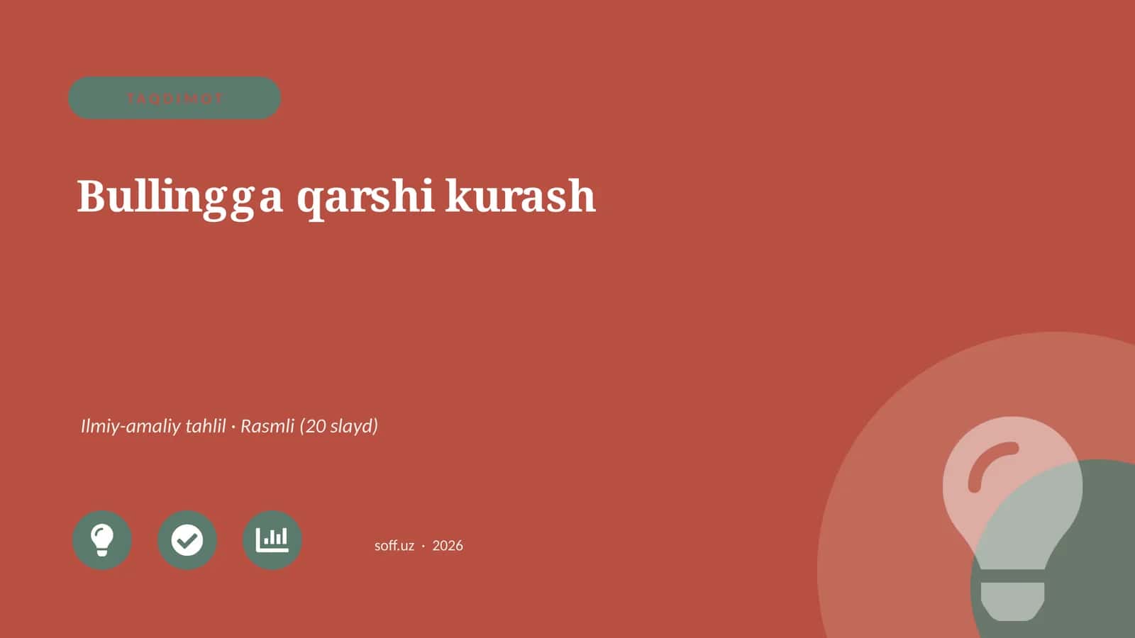 Bullingga qarshi kurash (TAQDIMOT)