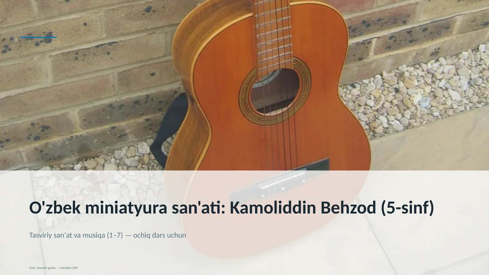 Tasviriy san'at va musiqa (1–7) — ochiq dars uchun