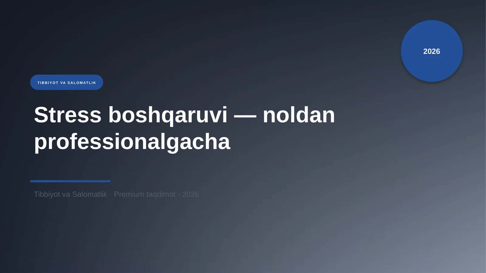 Stress boshqaruvi — noldan professionalgacha
