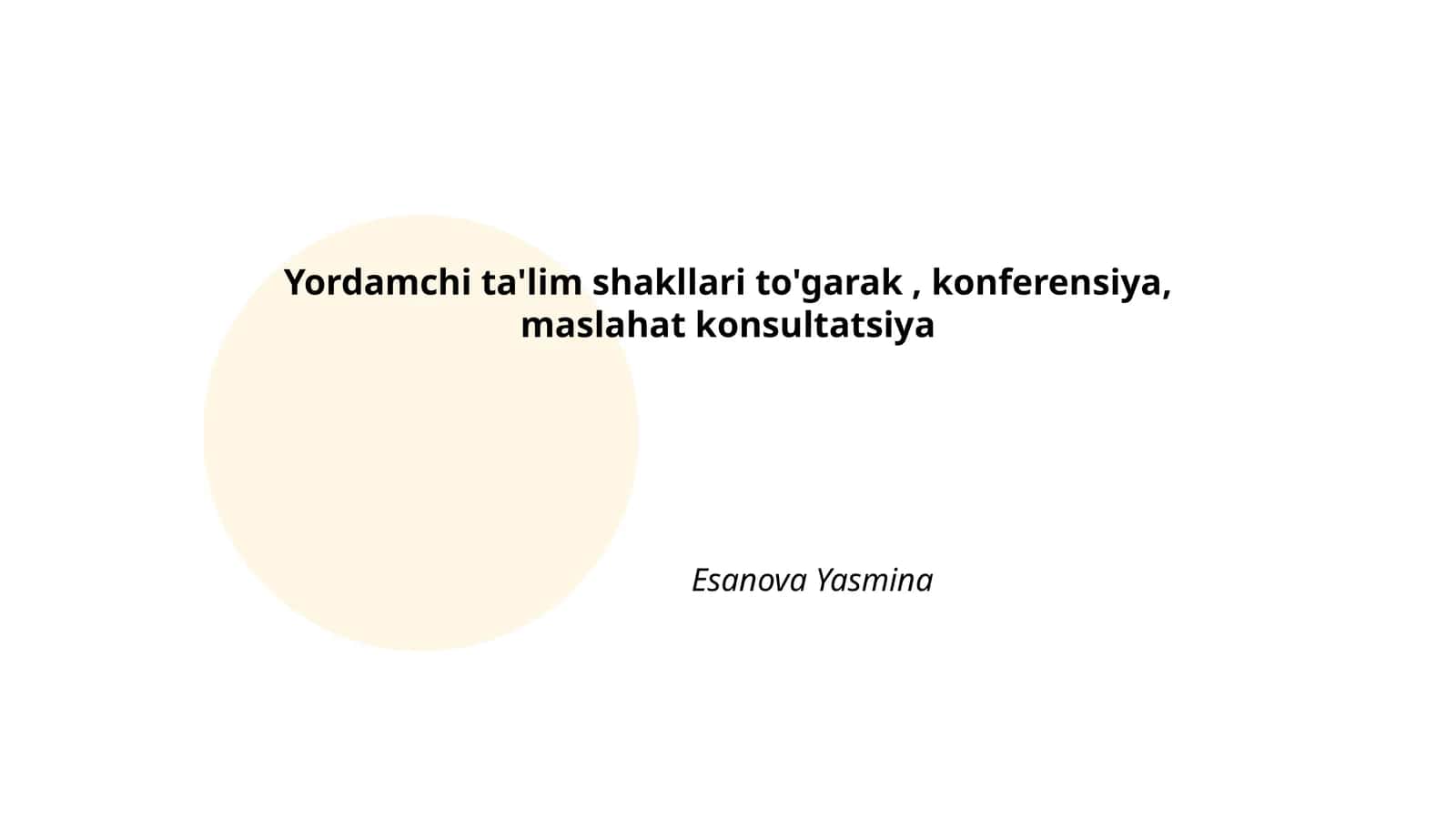 Ilmiy maqolalar yozish bo'yicha to'garak