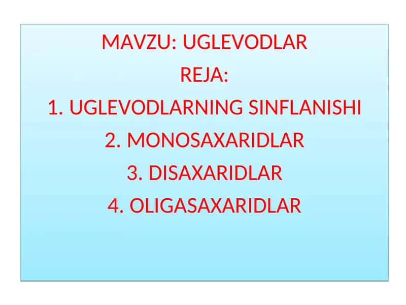 UGLEVODLAR
