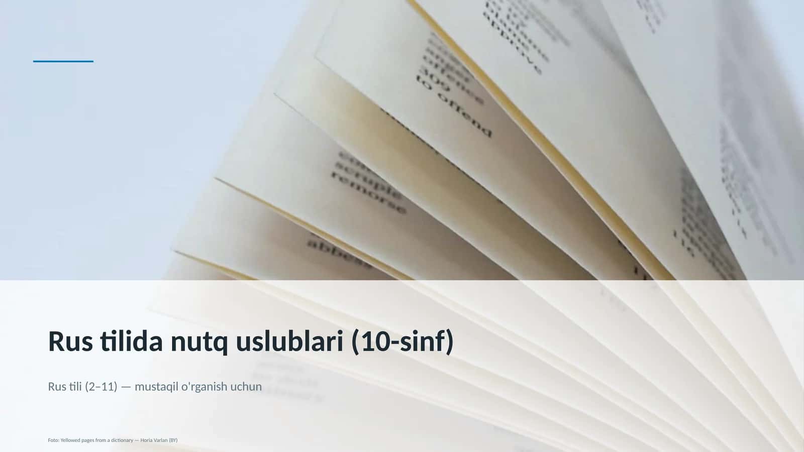 Rus tilida nutq uslublari (10-sinf)