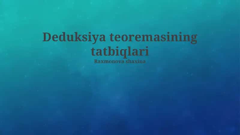 Deduksiya teoremasi