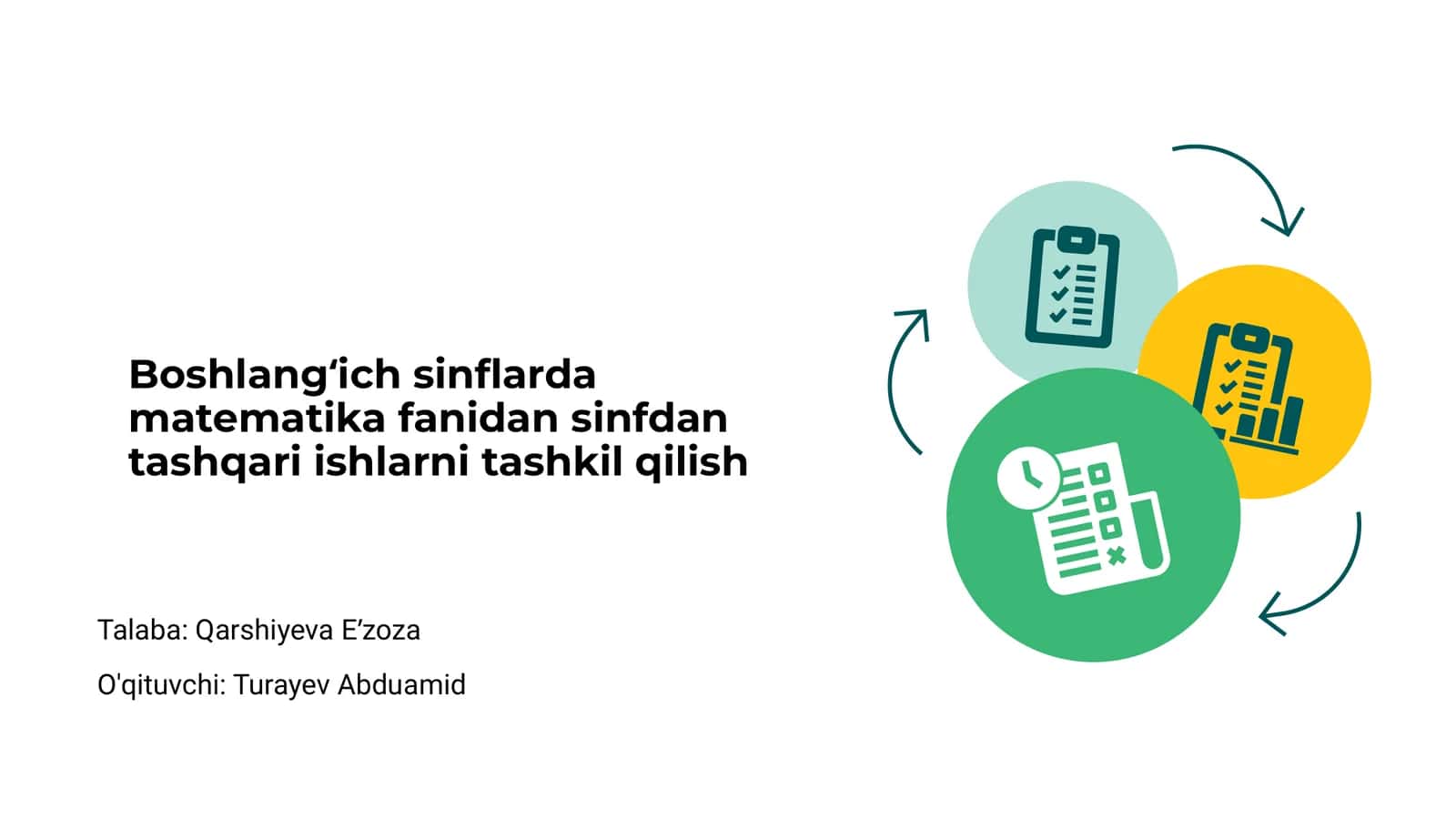 Sinfdan tashqari ishlarni tashkil qilish