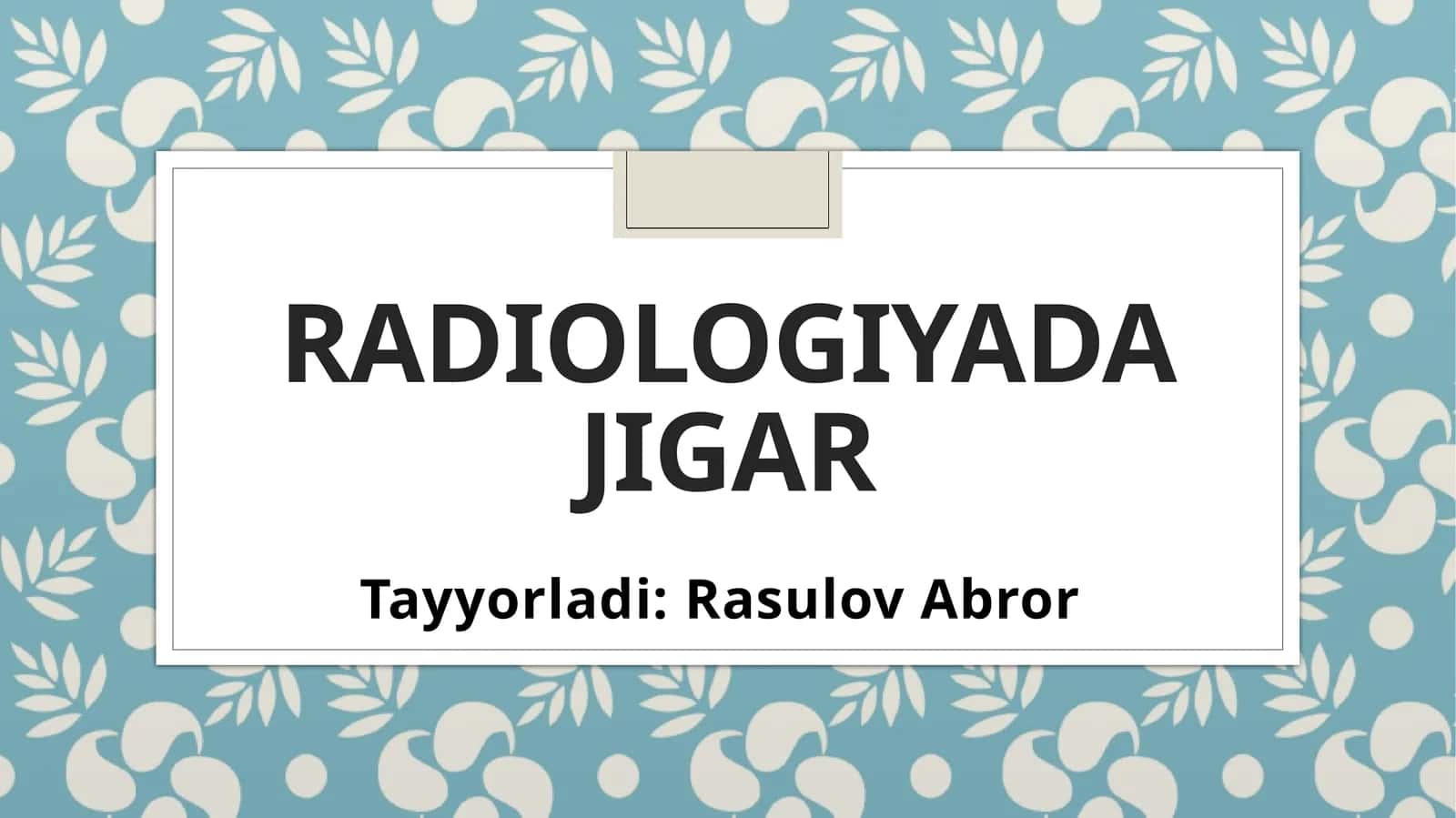 Radiologiyada jigar