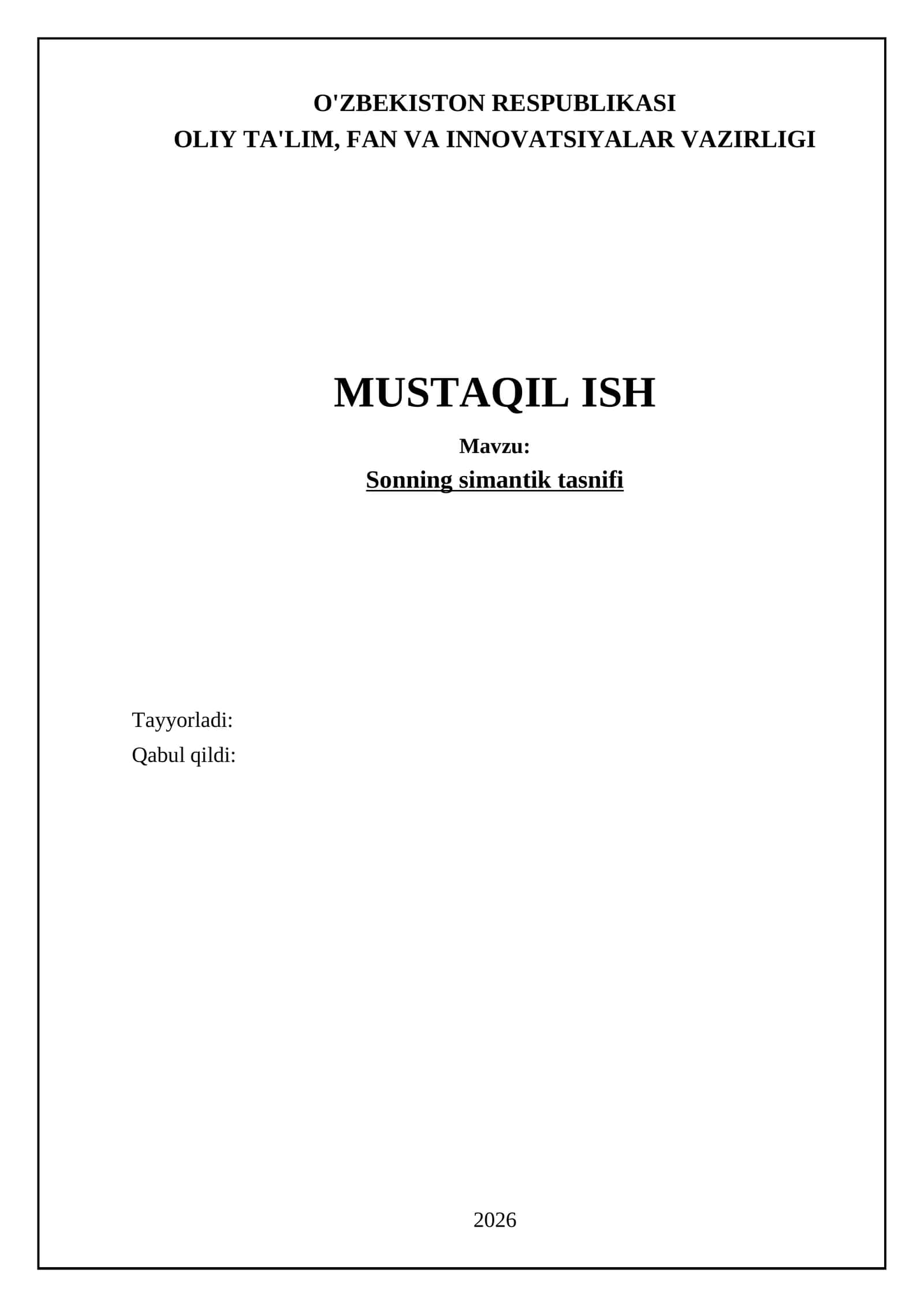 Sonning semantik tasnifi