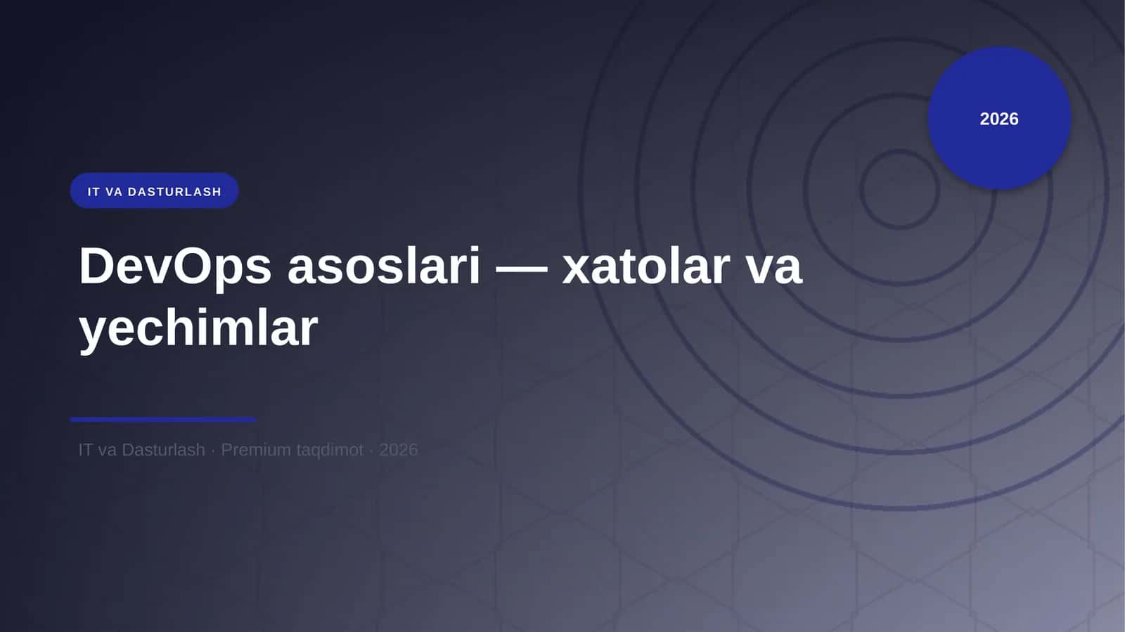 DevOps asoslari — xatolar va yechimlar