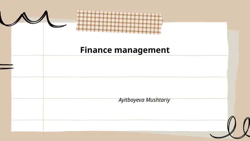 Finance management