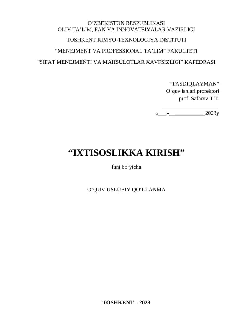 Ixtisoslikka kirish