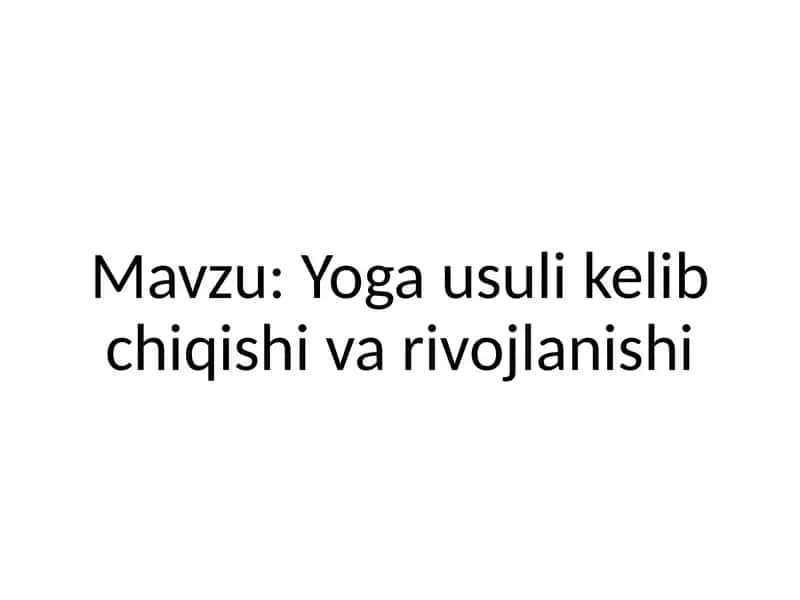 Yoga