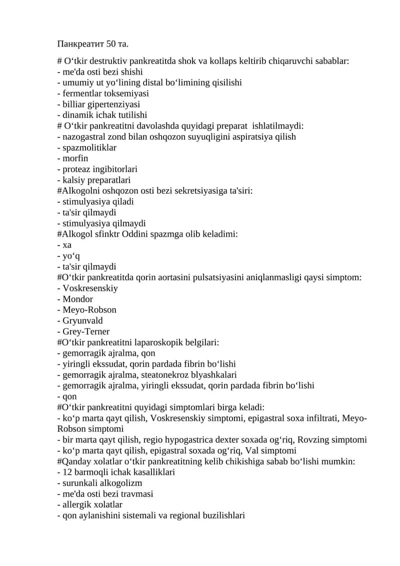 O‘tkir pankreatit