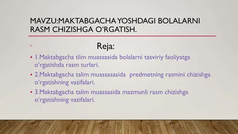 Maktabgacha yoshdagi bolalarni rasm chizishga oʻrgatish