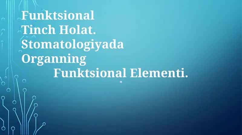 Funktsional Tinch Holat