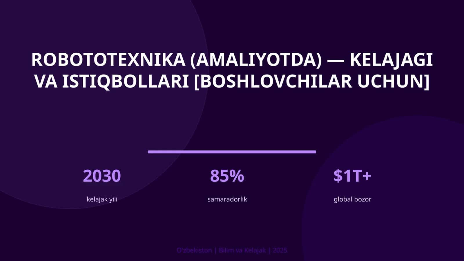 Robototexnika (amaliyotda) — kelajagi va istiqbollari [boshlovchilar uchun]