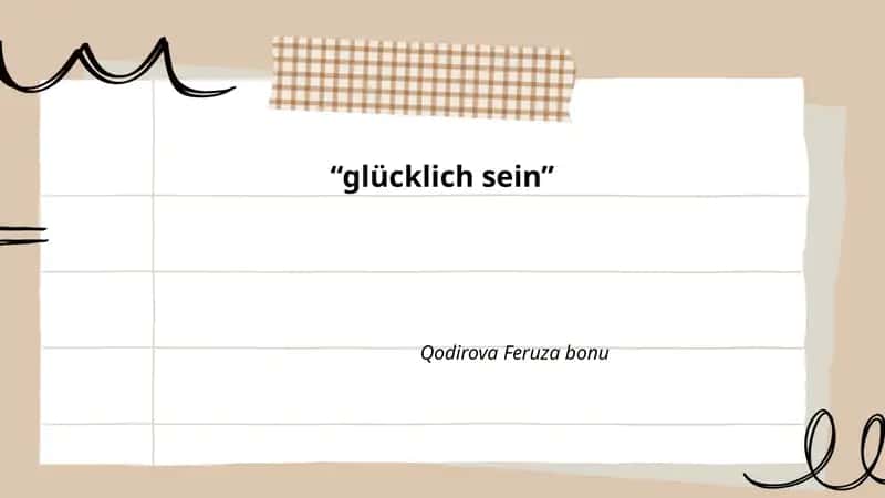 'glücklich sein'