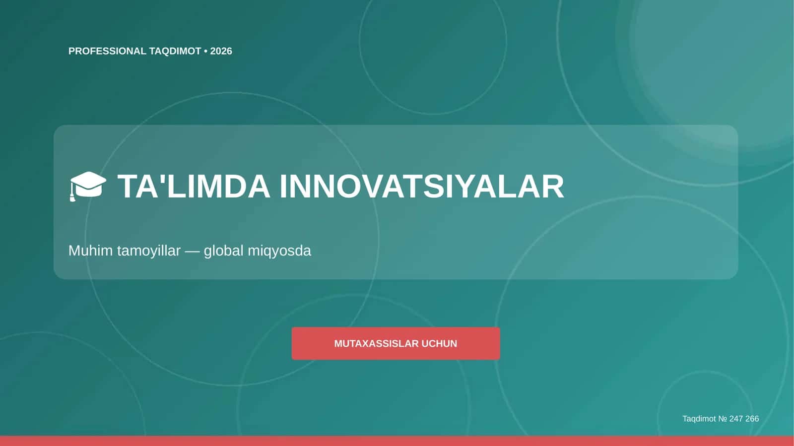 TA'LIMDA INNOVATSIYALAR