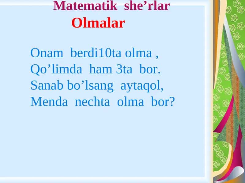 Matematik she’rlar