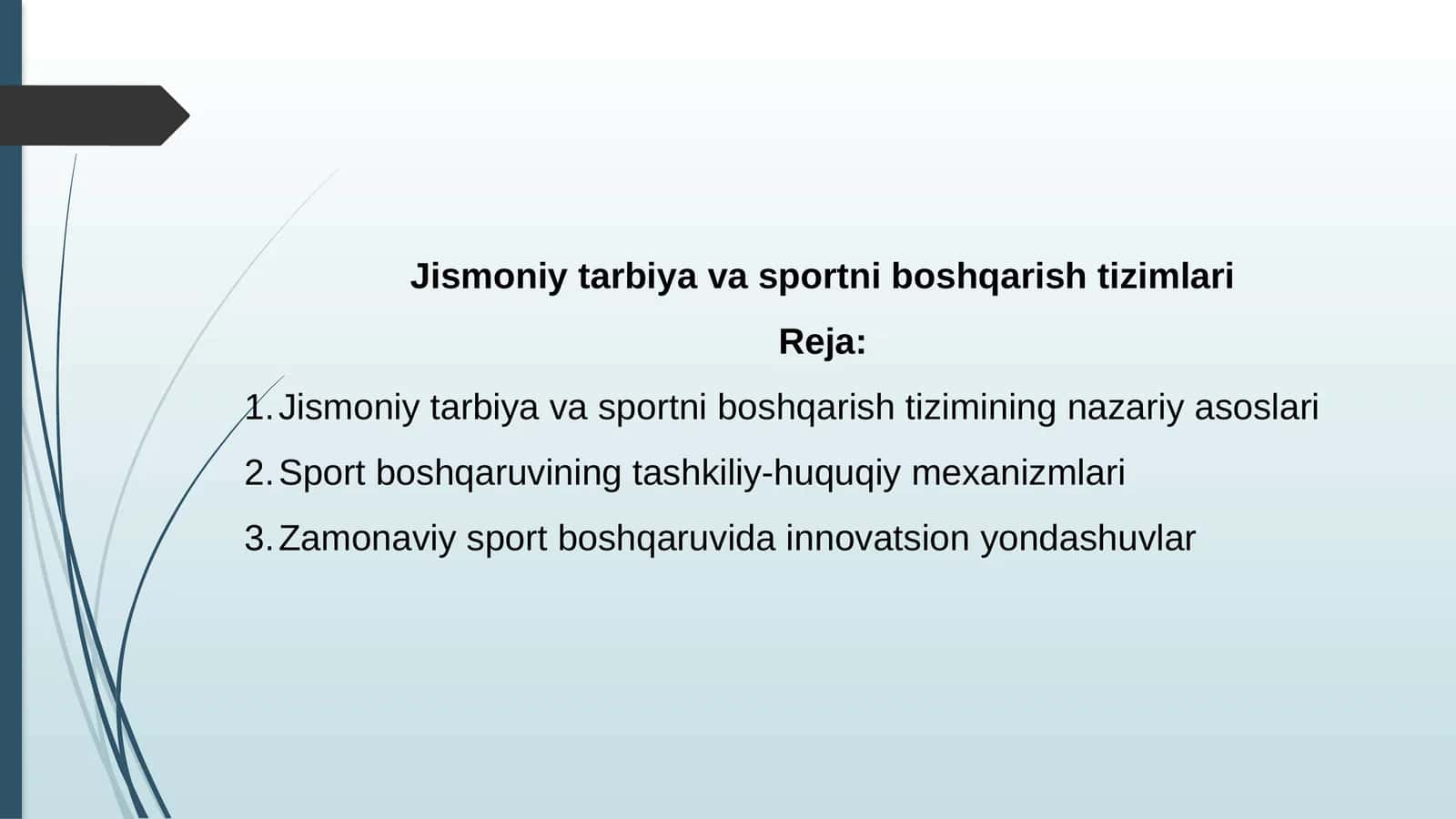 Jismoniy tarbiya va sportni boshqarish tizimlari
