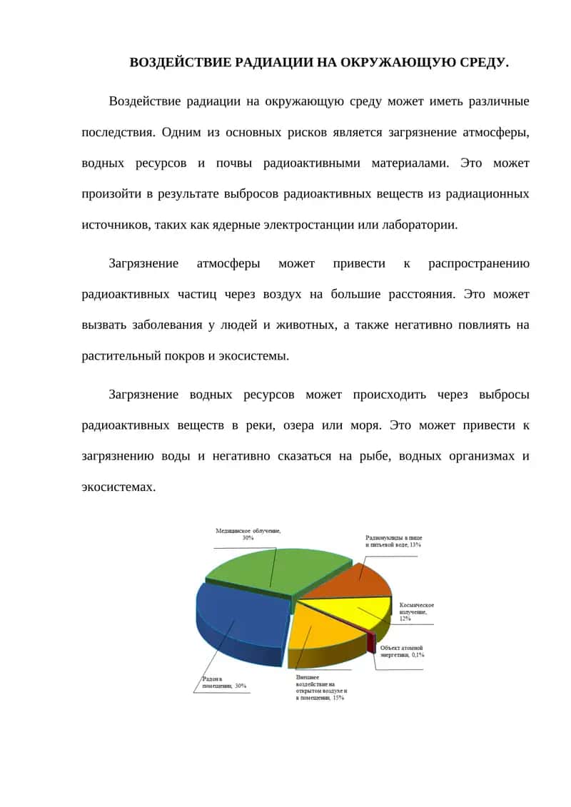 Воздействие радиации на окружающую среду