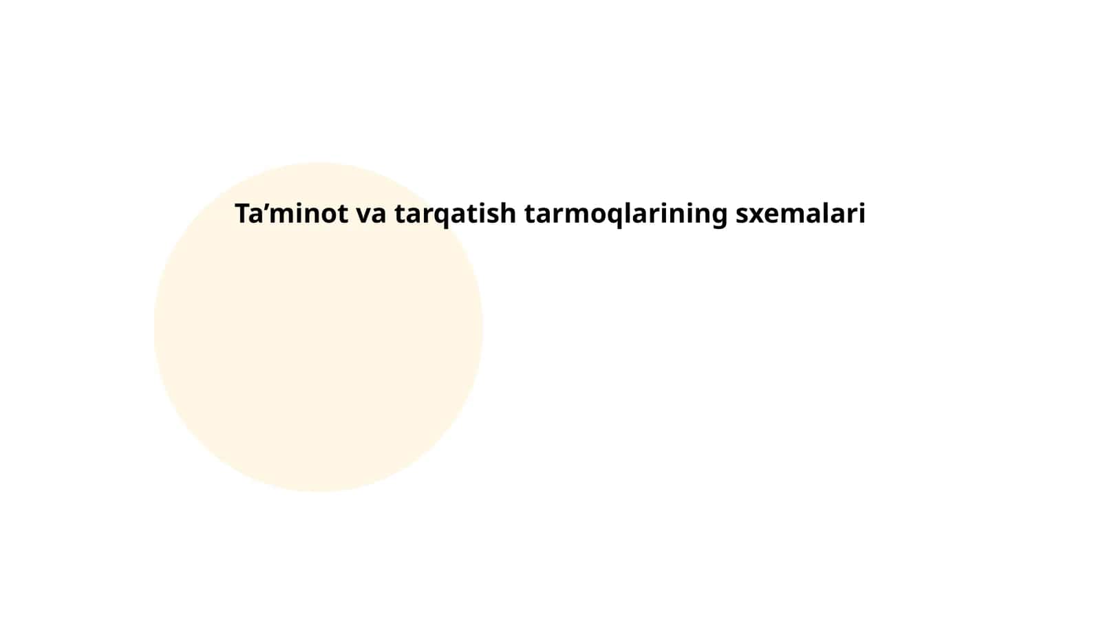Elektr ta'minoti sxemalari