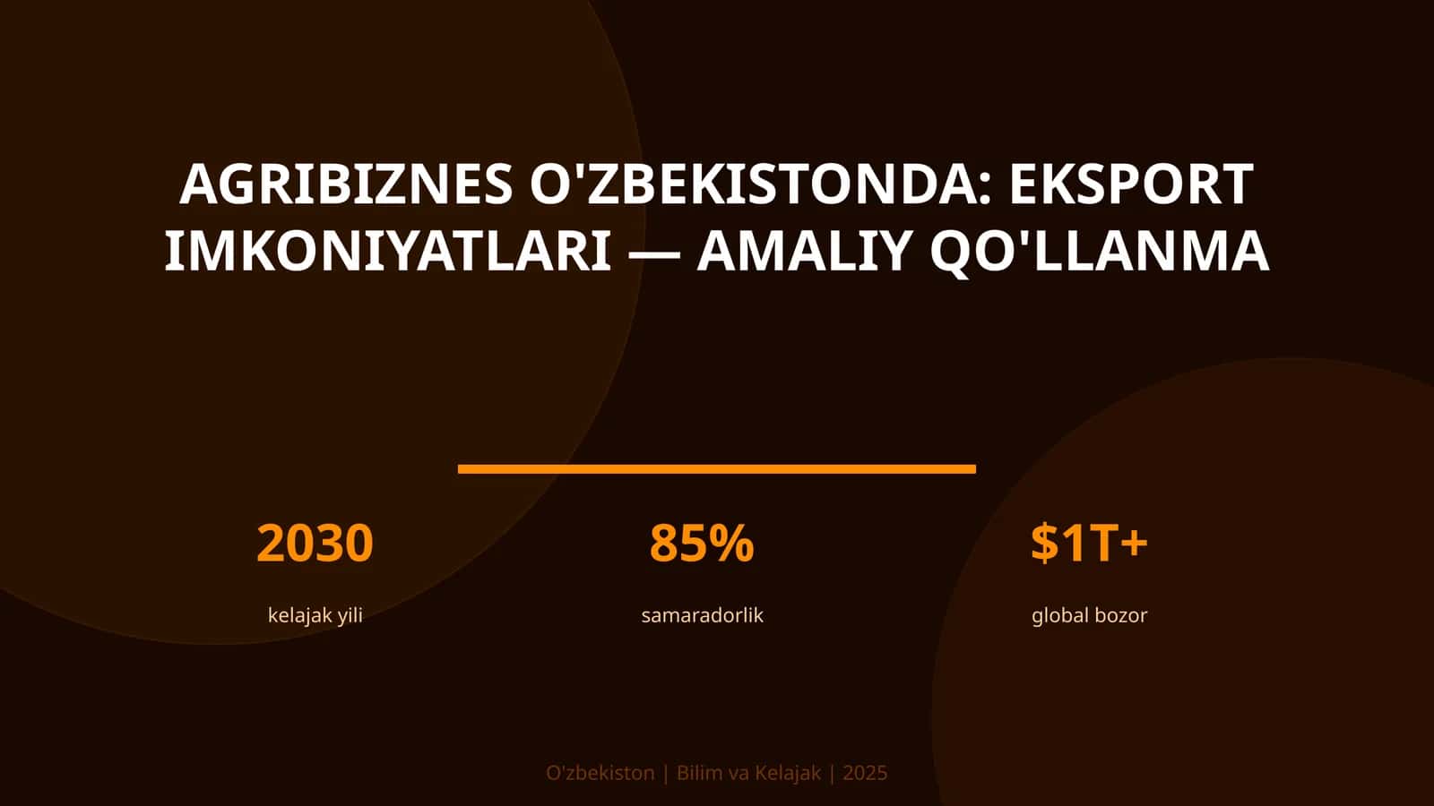 Agribiznes O'zbekistonda: eksport imkoniyatlari — amaliy qo'llanma