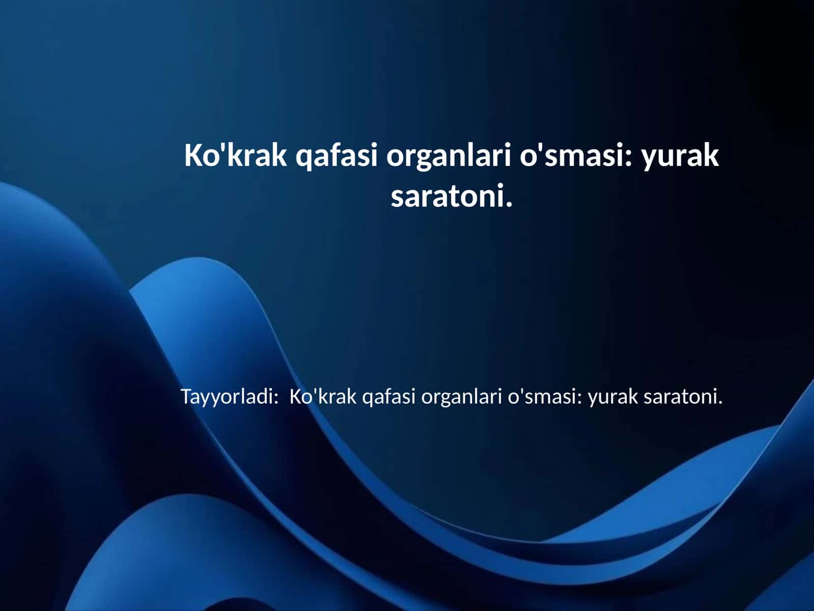 Yurak saratoni haqida