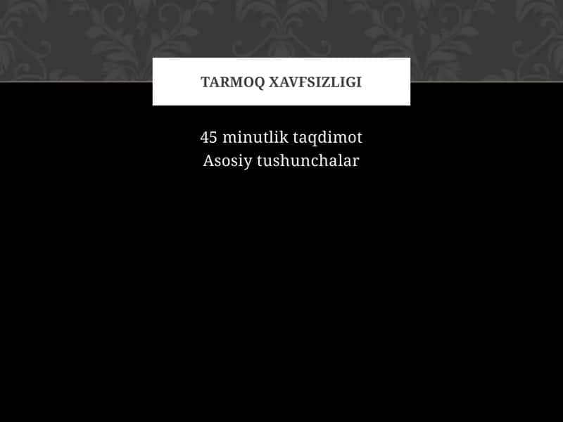Tarmoq xavfsizligi